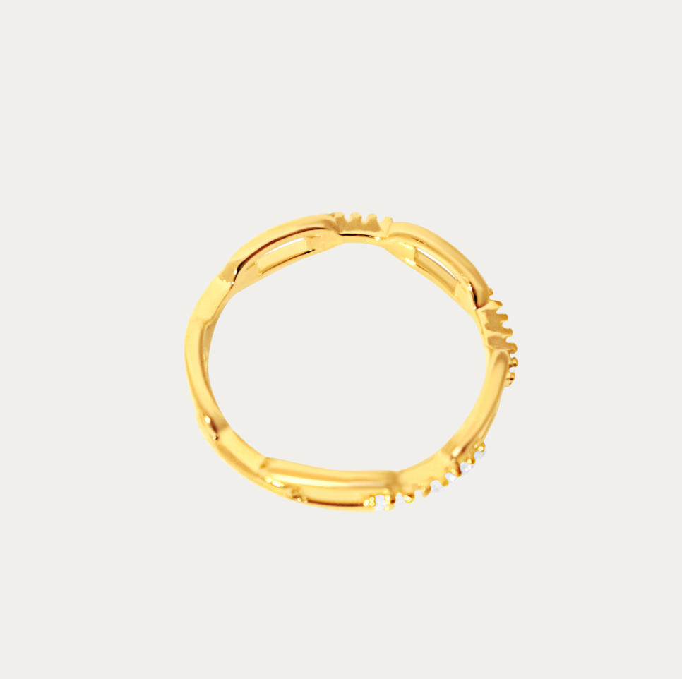 Moissanite Cuban Link Ring