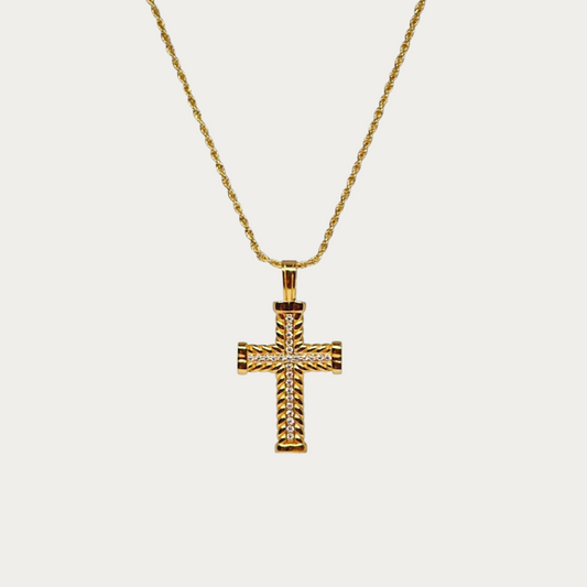 Moissanite Diamond Cross Pendant Necklace