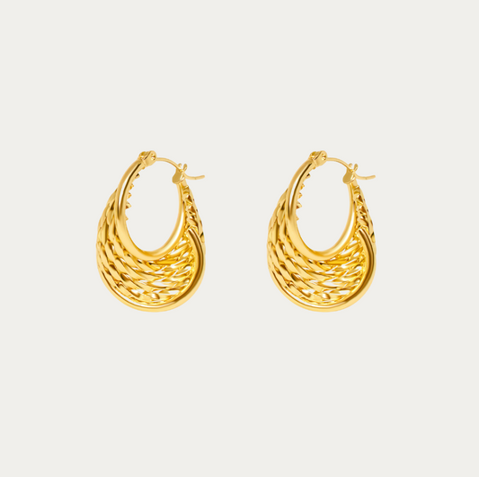 Golden Moon Hoop Earrings