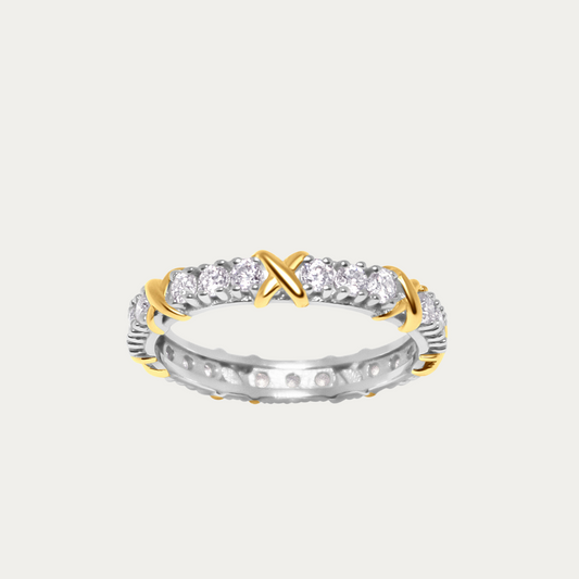 X's and O's Moissanite Diamond Ring