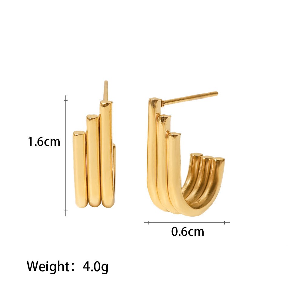 Golden Cascade Stud Earrings