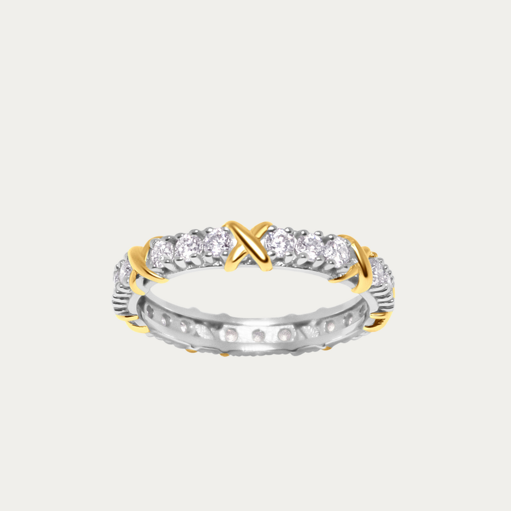 X's and O's Moissanite Diamond Ring