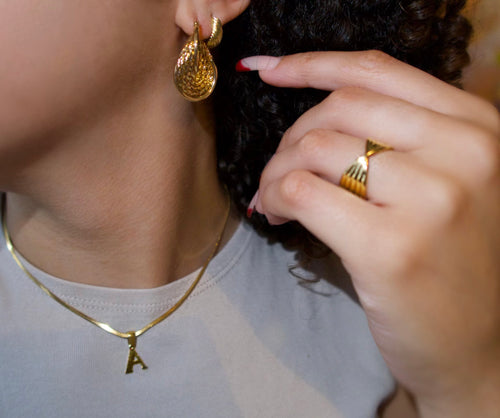 Golden Moon Hoop Earrings