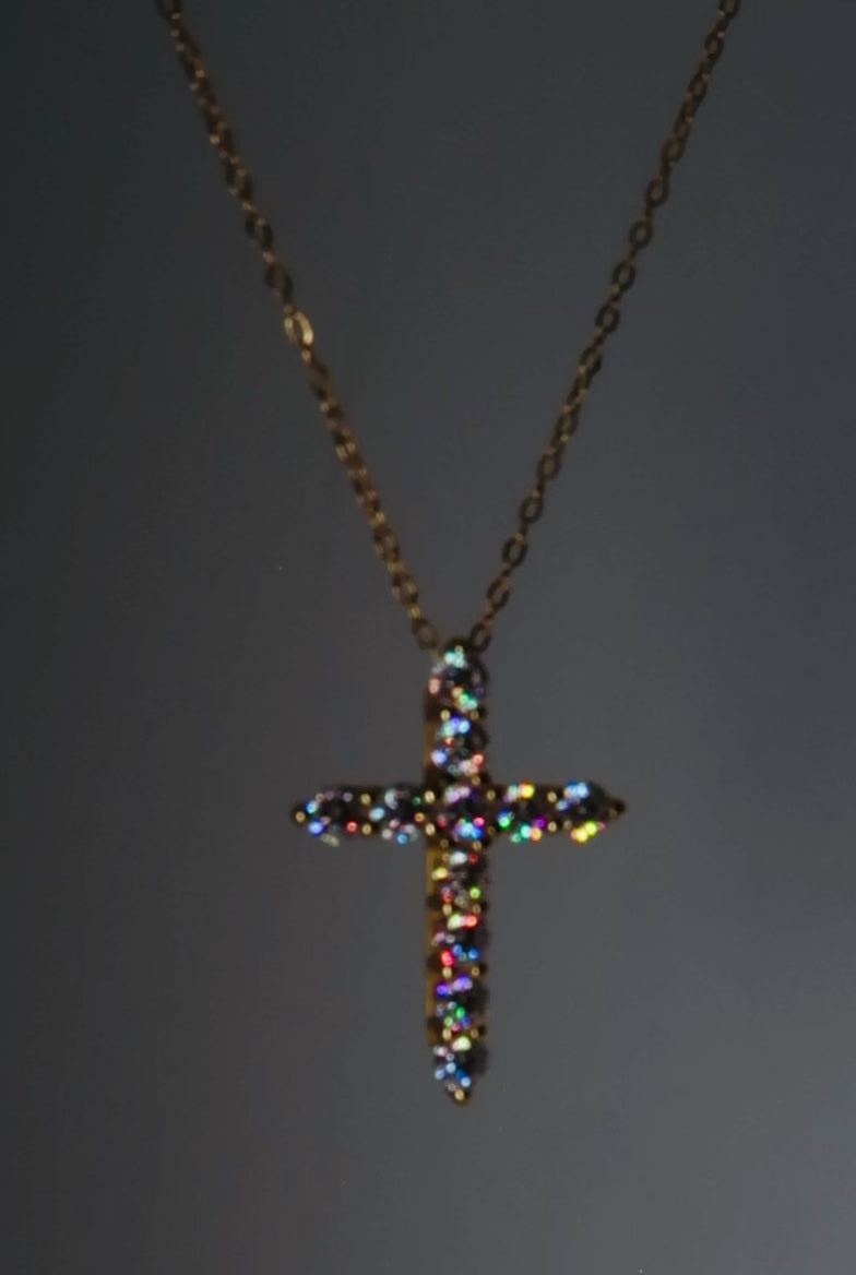 Moissanite Diamond Cross Pendant Necklace